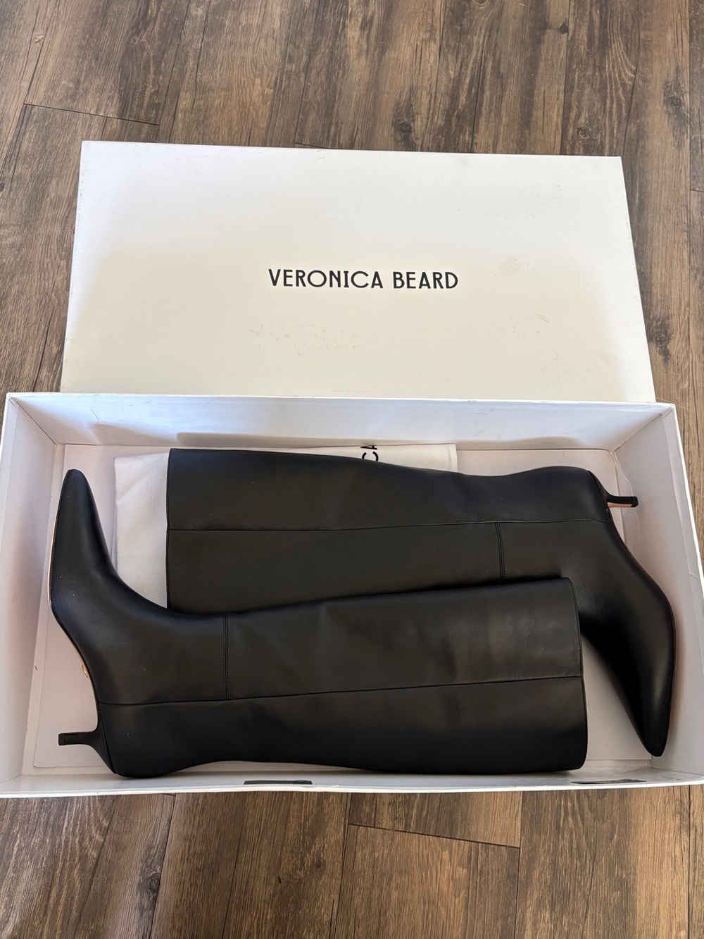 Veronica Beard Lisa 45 Tall Black Leather Boots